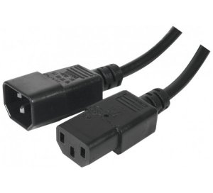 AC Power extension cord monitor/UPS, IEC C13/IEC C14, Black, 5 m