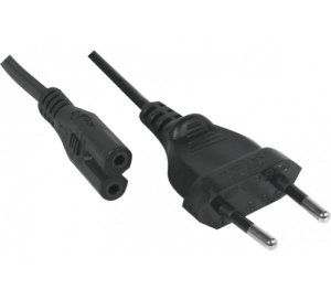 AC Power cord 2P, Black, 1.8 m