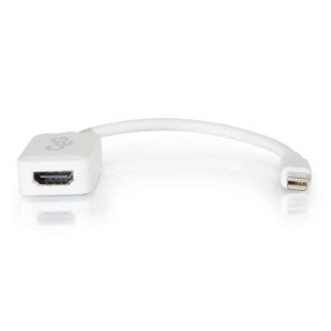 C2G 20cm Mini DisplayPort to HDMI Adapter - Thunderbolt to HDMI Converter M/F - White