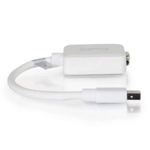 C2G 20cm Mini DisplayPort to VGA Adapter - Thunderbolt to VGA Converter M/F - White