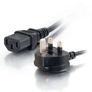 C2G 1m 16 AWG UK Power Cord (IEC320C13 to BS 1363)