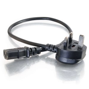 C2G 1m 16 AWG UK Power Cord (IEC320C13 to BS 1363)