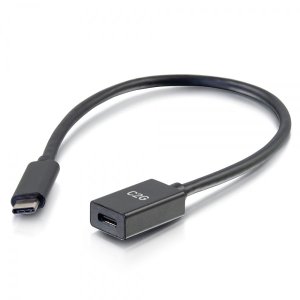 C2G 1ft USB-C to C 3.1 (Gen 2) Male to Female Extension Cable (10Gbps)