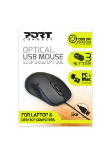 Port Designs 900400-PRO mouse Office Ambidextrous USB Type-A Optical 1000 DPI