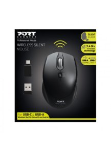 Port Designs 900713 mouse Office Ambidextrous RF Wireless + USB Type-C 1600 DPI