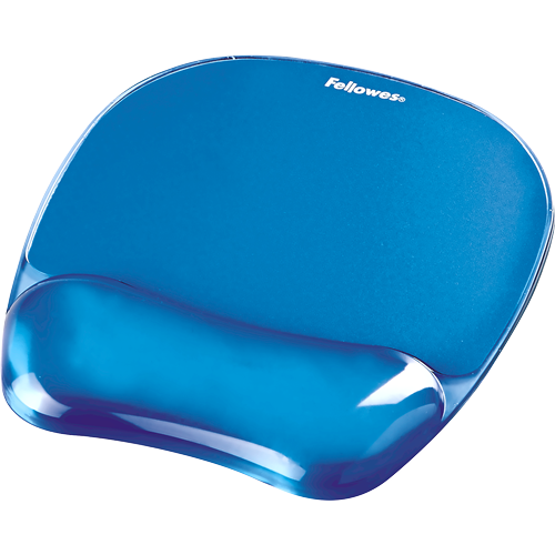 Fellowes Mouse Mat Wrist Support - Crystals Gel Mouse Pad with Non Slip Rubber Base - Ergonomic Mouse Mat for Computer, Laptop, Home Office Use - Compatible with Laser and Optical Mice - Blue