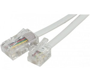 Telephone cord RJ11 to RJ45 White, 2 m