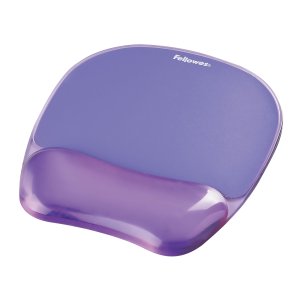 Fellowes Mouse Mat Wrist Support - Crystals Gel Mouse Pad with Non Slip Rubber Base - Ergonomic Mouse Mat for Computer, Laptop, Home Office Use - Compatible with Laser and Optical Mice - Purple