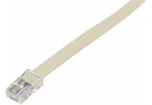 8-conductor telephone cord, RJ-45, Male/Male, 7 m, Grey