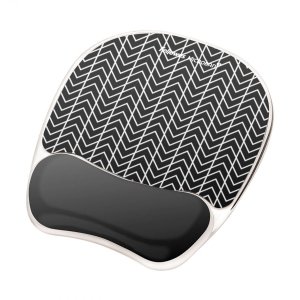 Fellowes Mouse Mat Wrist Support - Photo Gel Mouse Pad with Non Slip Rubber Base & Antibacterial Protection - Ergonomic Mouse Mat for Computer, Laptop, Home Office Use - Chevron