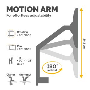 Fellowes Eppa Dual Monitor Arm - Monitor Mount for 8KG 40 inch Screens - Ergonomic Adjustable Monitor Arm Desk Mount - Tilt 90° Swivel 360° Rotation 360°, VESA 75 x 75/100 x 100 - Silver