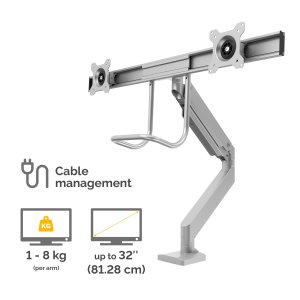 Fellowes Eppa Dual Crossbar Monitor Arm - Silver