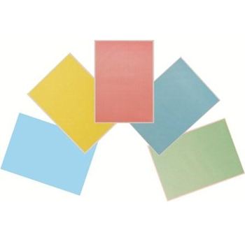 Crossbow Education A4 Overlay 5 pack: 1 of each of Aqua Blue- Sky Blue - Grass Green - Yellow & Pink.