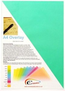 Crossbow Education A4 Overlay 5 pack: Grass Green. Designed to support users with scotopic sensitivity Irlen Syndrome dyslexia or other visual stress