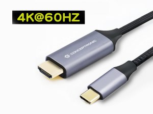 Conceptronic USB-C to HDMI Cable, Male to Male, 4K 60Hz