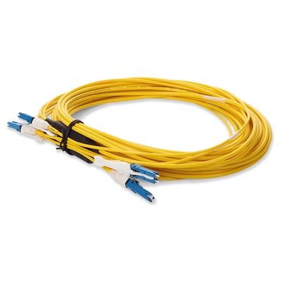 10m 2xCS (Male) to 2xCS (Male) Yellow OS2 Quadplex Fiber OFNR (Riser-Rated) Patch Cable