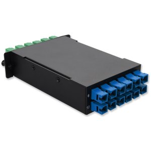 4-Bay Cassette 24-Fiber 12 Duplex CS In, 12 ALC Duplex Out, Single-mode Duplex OS2