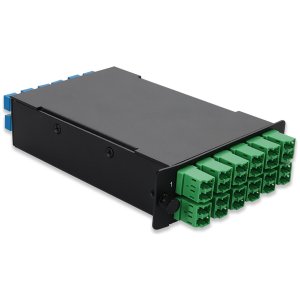 4-Bay Cassette 24-Fiber 12 Duplex CS In, 12 ALC Duplex Out, Single-mode Duplex OS2