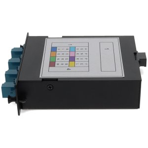 4-Bay Cassette 12-Fiber MPO In, 4 LC Duplex Out, Multi-mode Duplex OS2