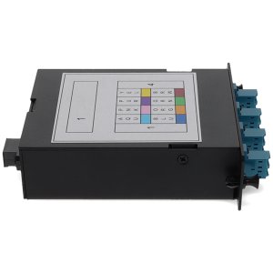 4-Bay Cassette 12-Fiber MPO In, 4 LC Duplex Out, Multi-mode Duplex OS2