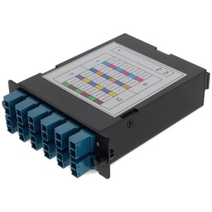 4-Bay Cassette 3x 12-Fiber MPO In, 12 LC Duplex Out, Single-mode Duplex OS2