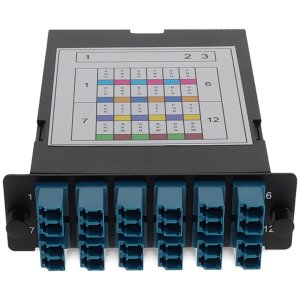 4-Bay Cassette 3x 12-Fiber MPO In, 12 LC Duplex Out, Single-mode Duplex OS2