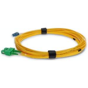 7m ASC (Male) to LC (Male) Yellow OS2 Duplex Fiber OFNR (Riser-Rated) Miniboot Patch Cable with Serialized Labels