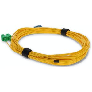 7m ASC (Male) to LC (Male) Yellow OS2 Duplex Fiber OFNR (Riser-Rated) Miniboot Patch Cable with Serialized Labels