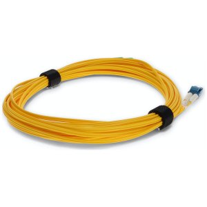 7m ASC (Male) to LC (Male) Yellow OS2 Duplex Fiber OFNR (Riser-Rated) Miniboot Patch Cable with Serialized Labels