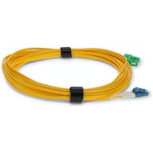 7m ASC (Male) to LC (Male) Yellow OS2 Duplex Fiber OFNR (Riser-Rated) Miniboot Patch Cable with Serialized Labels