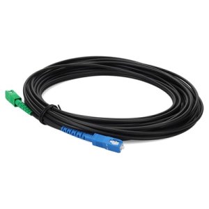 10m ASC (Male) to SC (Male) Black OS2 Simplex Fiber OFNR (Riser-Rated) Outdoor-rated Patch Cable