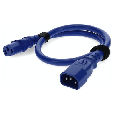 8ft C13 to C14 (Locking) 18AWG Blue 10A 100-250V Power Extension Cable