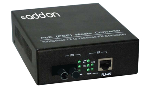 AddOn Networks 100Base-TX(RJ45) to 100Base-XU(ST), SMF network media converter 100 Mbit/s 1550 nm Single-mode Black