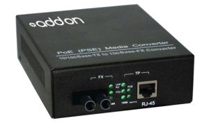 AddOn Networks 100Base-TX(RJ45) to 100Base-LX(ST), 1310nm network media converter 100 Mbit/s Single-mode Black