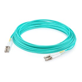 0.5m LC (Male) to LC (Male) Aqua OM4 Duplex Fiber LSZH-rated Patch Cable