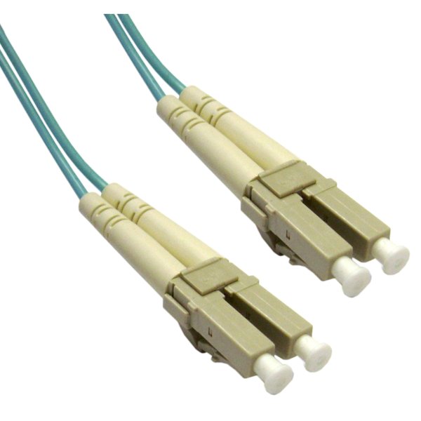 LOMM Duplex LC/LC patch cable, Optical Multimode 4, Aqua, 10m