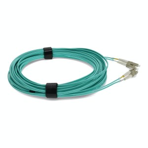 15m LC (Male) to LC (Male) Straight Aqua OM3 Duplex LSZH Fiber Patch Cable