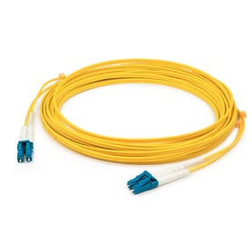 15m LC (Male) to LC (Male) Straight Yellow OS2 Duplex LSZH Fiber Patch Cable