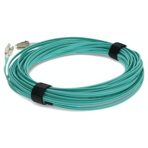 25m LC (Male) to LC (Male) Aqua OM4 Duplex Fiber OFNR (Riser-Rated) TAA Compliant Patch Cable