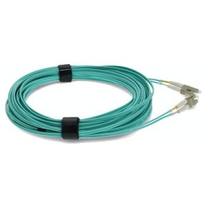 25m LC (Male) to LC (Male) Aqua OM4 Duplex Fiber OFNR (Riser-Rated) TAA Compliant Patch Cable