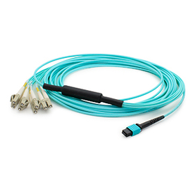 AddOn Networks 1m, MPO - 4 x LC InfiniBand/fibre optic cable MPO/MTP 4x LC Turquoise