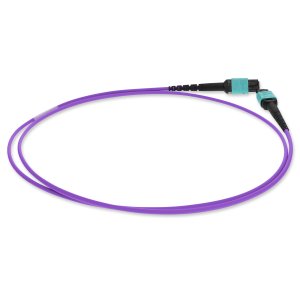 1m MPO (Female) to MPO (Female), 12-Strand, Violet, OM4 Crossover Fiber OFNR (Riser-Rated), Patch Cable