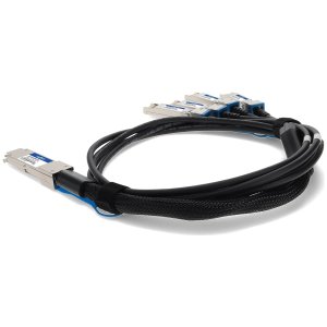 Arista Networks CAB-Q-4S-100G-3M to Mellanox MCP2M00-A003 Compatible TAA Compliant 100GBase-CU QSFP28 to 4xSFP28 Direct Attach Cable (Passive Twinax, 3m)