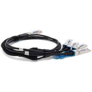 Arista Networks CAB-Q-4S-100G-3M to Mellanox MCP2M00-A003 Compatible TAA Compliant 100GBase-CU QSFP28 to 4xSFP28 Direct Attach Cable (Passive Twinax, 3m)