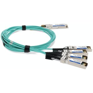 1 m, QSFP28 - 4x SFP28, AOC, Active, 850nm, 100GBase, Aqua