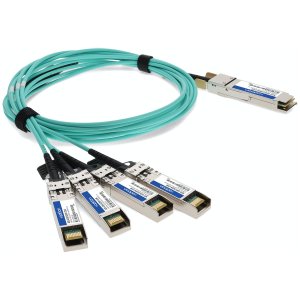 1 m, QSFP28 - 4x SFP28, AOC, Active, 850nm, 100GBase, Aqua