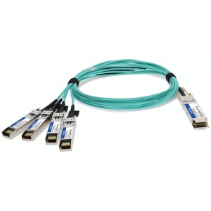 1 m, QSFP28 - 4x SFP28, AOC, Active, 850nm, 100GBase, Aqua