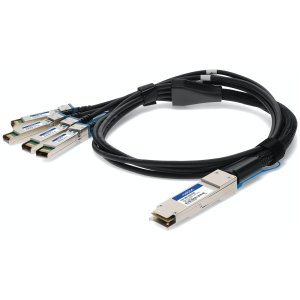 3 m, QSFP28 - 4x SFP28, CU, Passive, 100GBase, Black