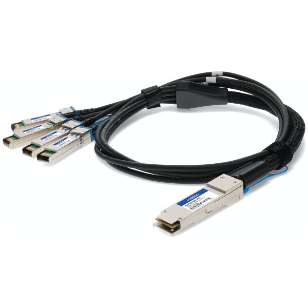 5 m, QSFP28 - 4x SFP28, CU, Passive, 100GBase, Black