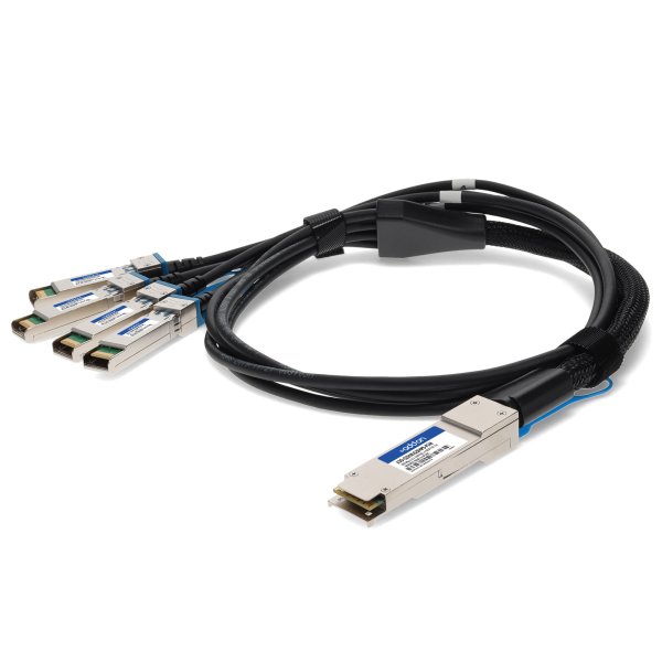 AddOn Networks ADD-Q28MUS28HPB-P1M InfiniBand/fibre optic cable 1 m QSFP28 4x SFP28 Black, Silver